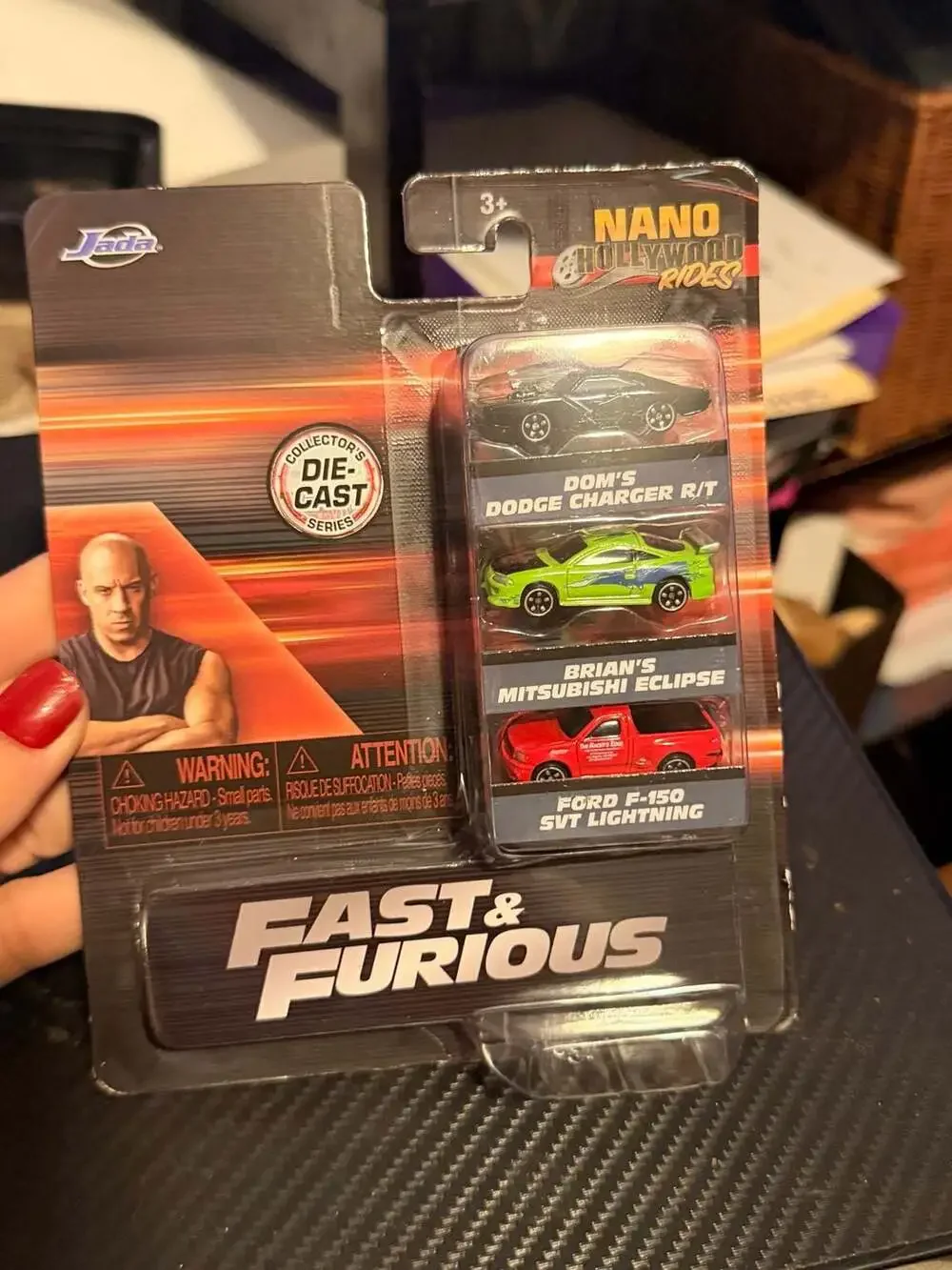 Jada NANO FAST & FURIOUS 3 PC SET NANO HOLLYWOOD RIDES DIECAST MODEL CARS 1:87